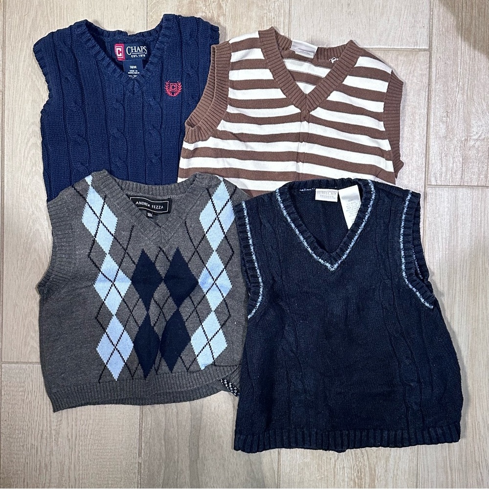 18 months toddler boys sweater vest bundle